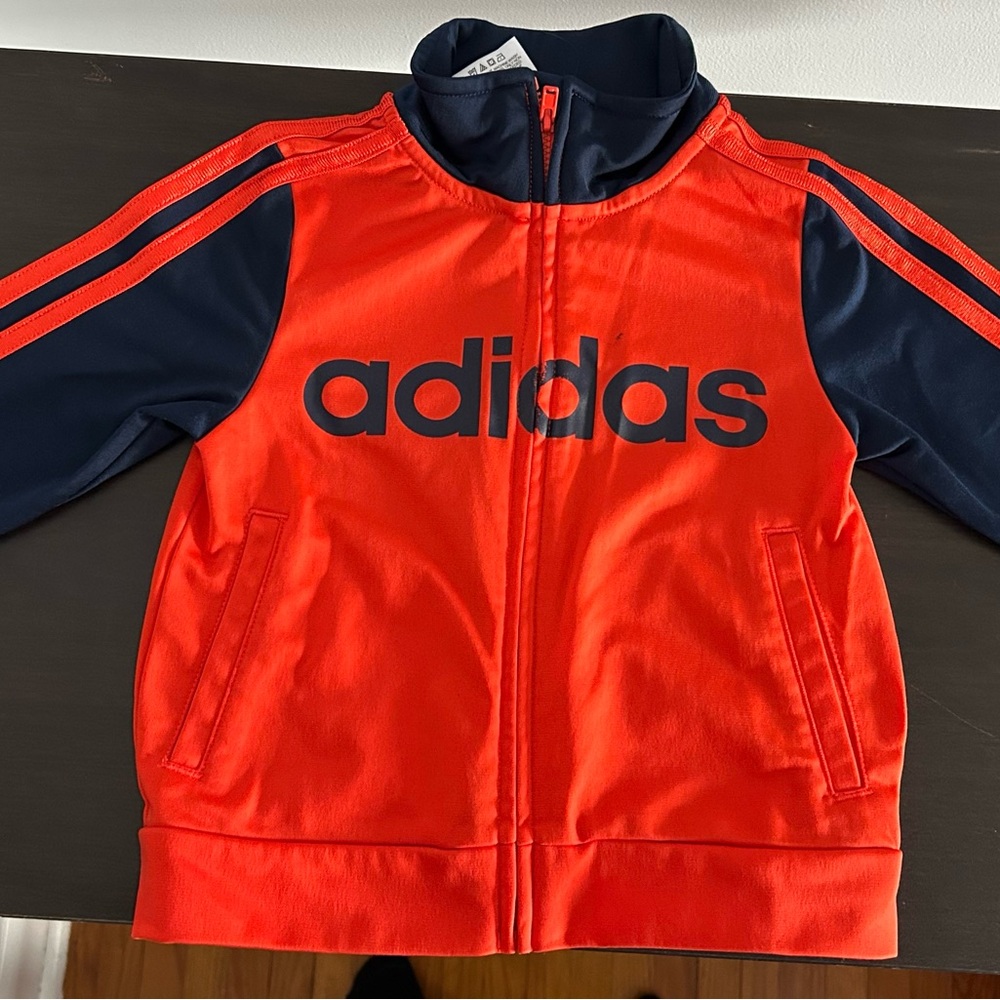 Adidas Dark Orange and Navy Blue Cardigan / jacket